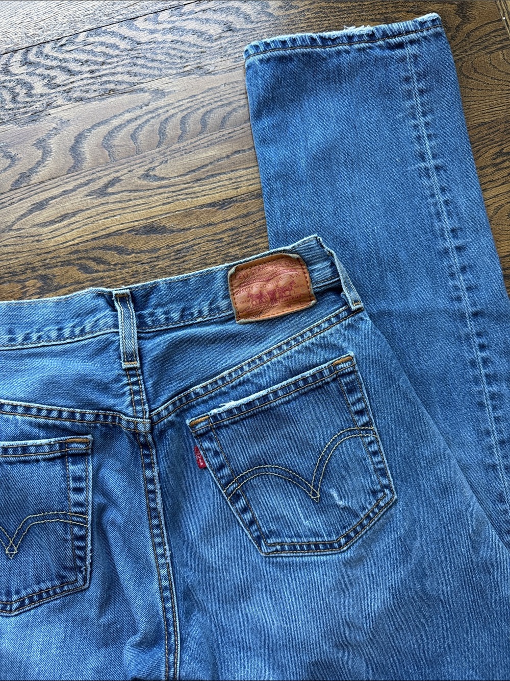 Levi's Y2K Vintage 501 Low Rise Straight Jeans Blue Denim W 26 x L 32